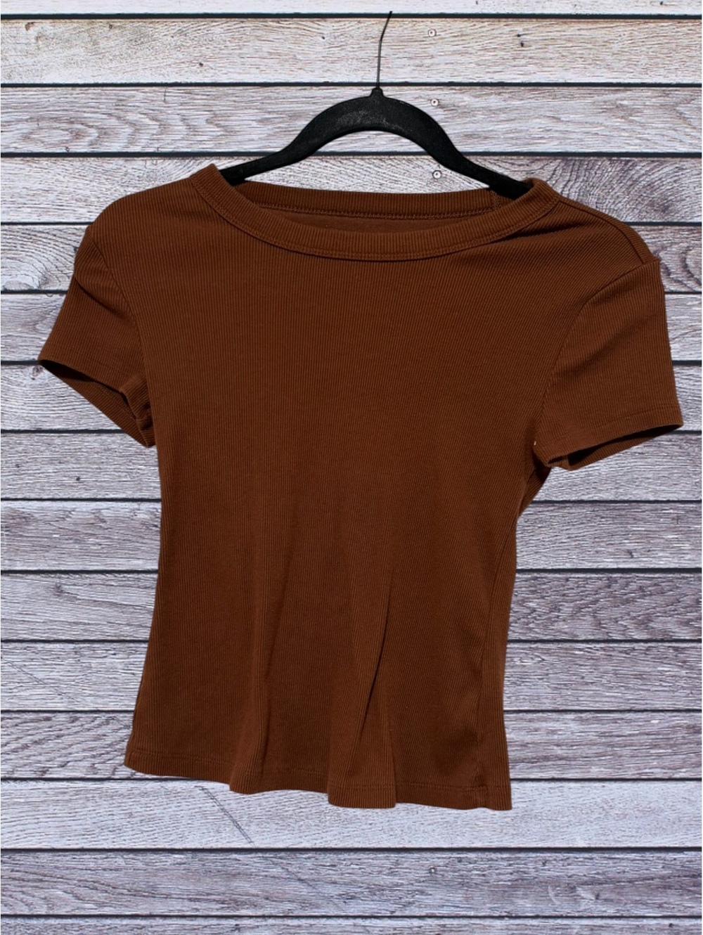 Old Navy Snug Fit Brown Short Sleeve Top XS